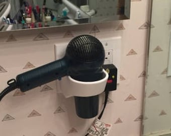 3D Printed Hairdryer Wall Mount: Bathroom Organizer