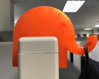 Elephant Cubicle Hook / cubicle hanger / coat hanger / office hook / gift / unique white elephant / purse hanger / 3D Printed