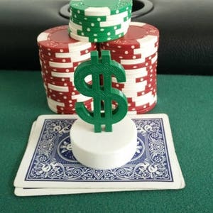 Dollar Sign Poker Card Capper / protecteur de carte / jeton de poker / cartes de poker / carte à jouer / jeu de cartes / joueur de cartes / imprimé en 3D