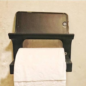 Toilet paper holder with phone shelf / 3D Printed