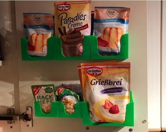 Fächer für Küchenzutaten / Backzutaten / Paketorganizer / Halter / Schrank / 3D Gedruckt