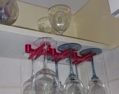 Hanging wine glass holder wine glass hanger under cabinet 3D Printed