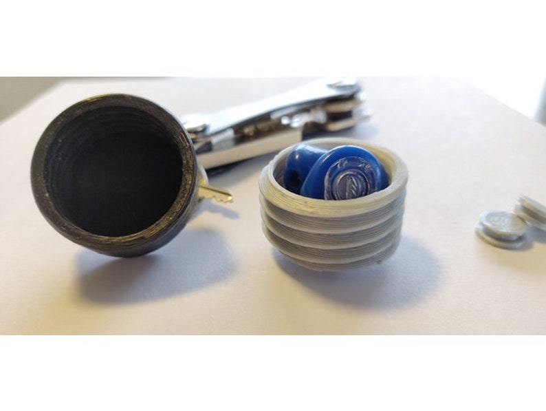 Keychain Container / ear plug keycain holder / keychain pill Etsy