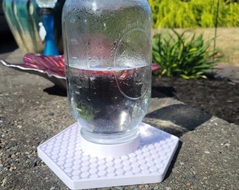 Bee feeder for regular mouth mason jars