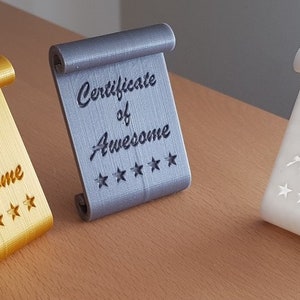 certificate of awesome / award / trophy