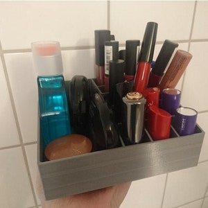 Small Makeup Organizer Box: Vanity, Desk, or Bathroom Storage (6x6x2.5&quot;)