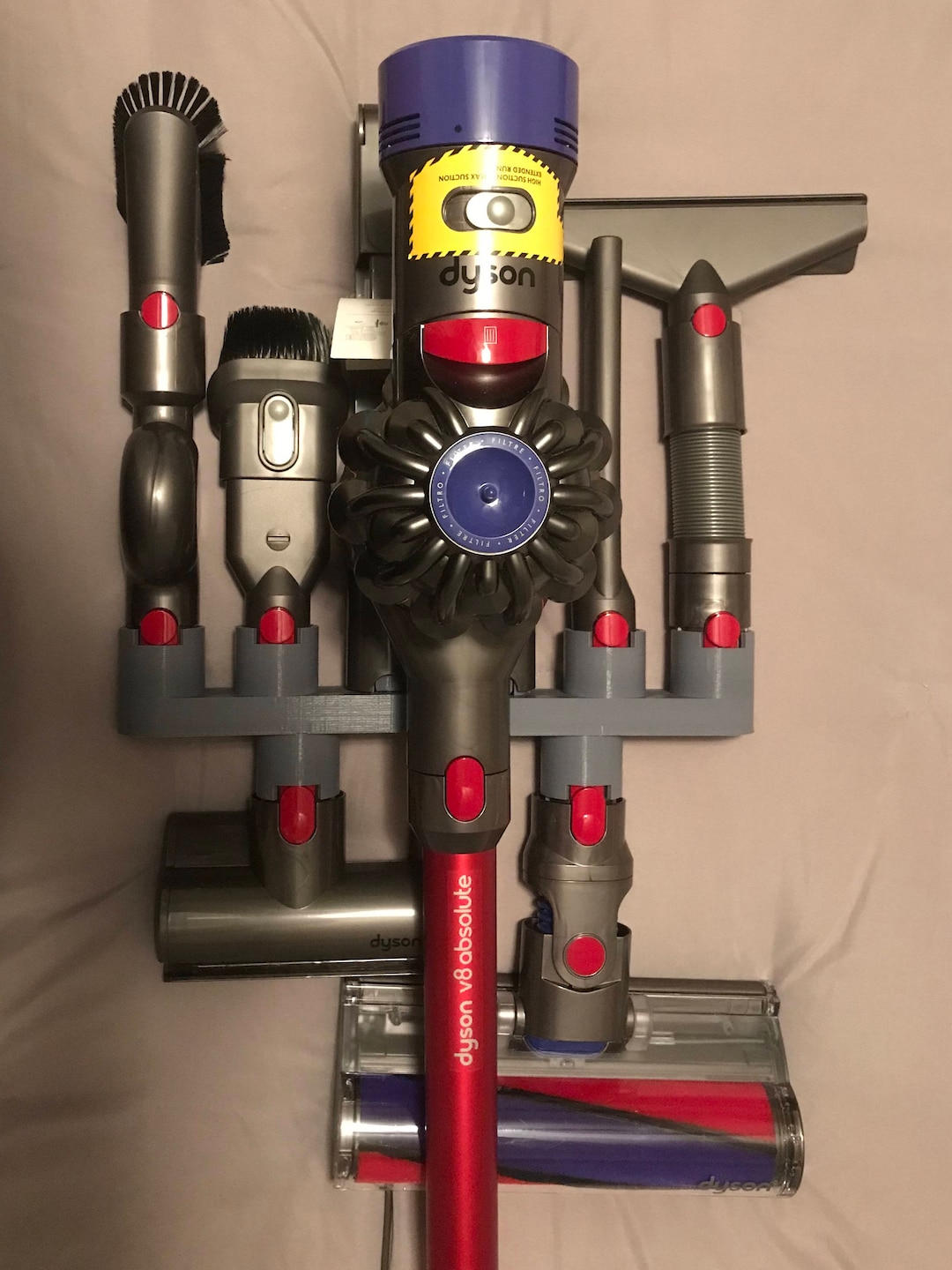 Dyson V7 V8 V10 V11 V15 Accessory Holder: Wall Mount for 6 Tools