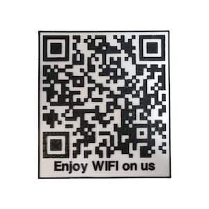 QR Code Sign 3D imprimé / informations d’identification Wifi, coordonnées, adresse du site Web ou simplement un message