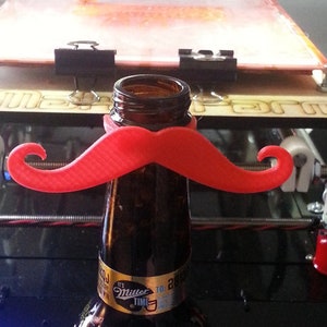 3D Printed Mustache Beer Bottle Charm: Groomsman Gift