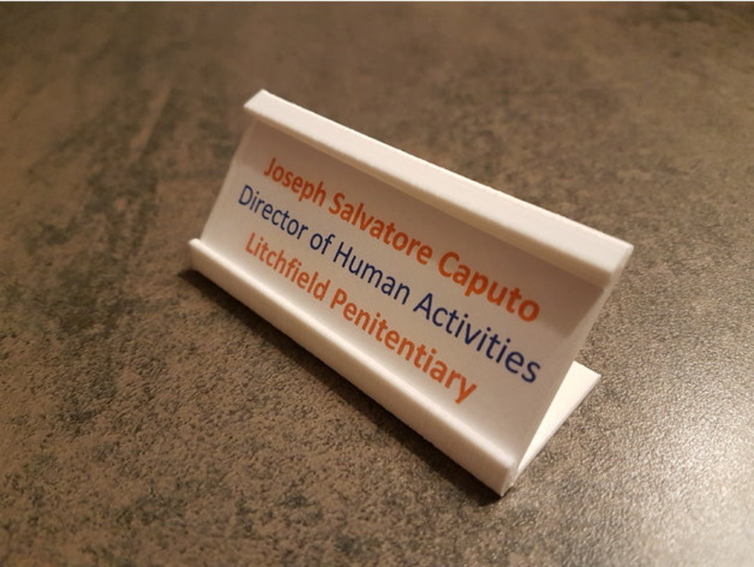 Desk Name Tag Holder / Desk Business Card Holder / Desktop Etsy