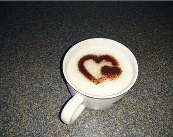 Coffee stencil Hearts
