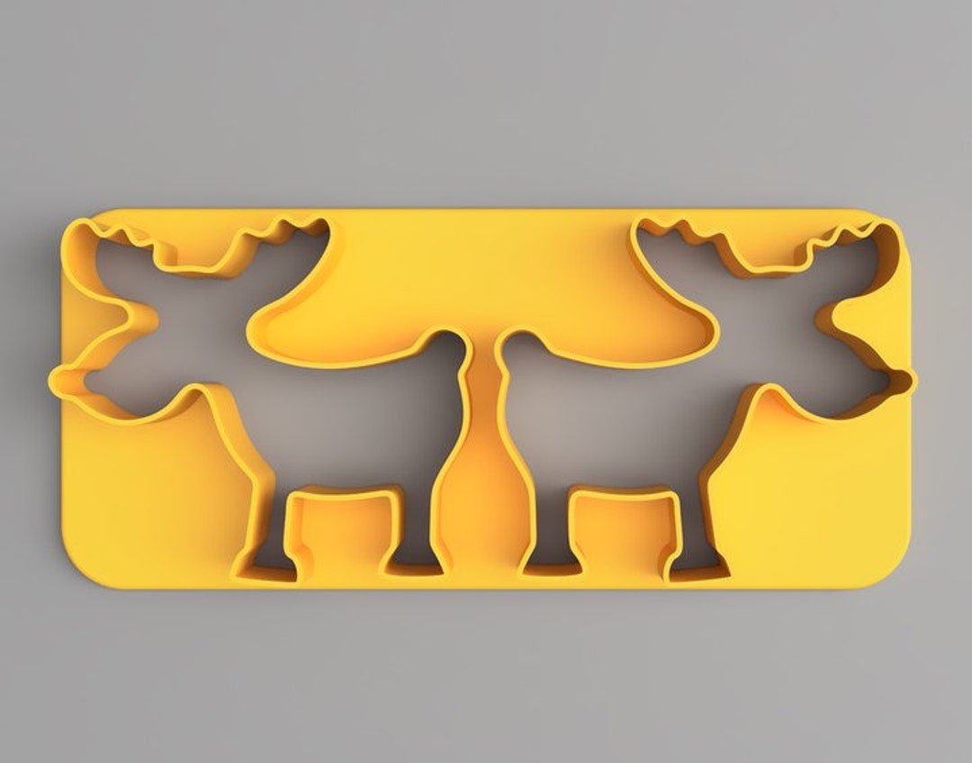 Double Moose Cookie Cutter Etsy
