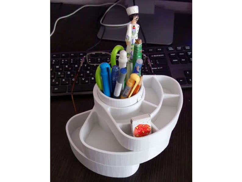 Rotating Desk Organizer / Stationary Organizer / Pencil Cup / Etsy