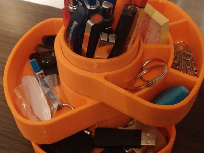 Rotating Desk Organizer / Stationary Organizer / Pencil Cup / Etsy