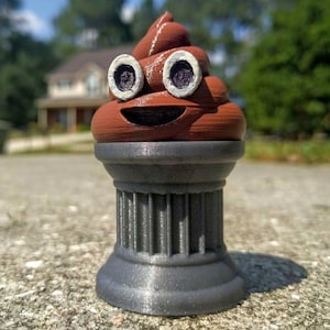 poop emoji trophy / turd award/ crap accolade / fecal honor / stool statue / 3D Printed