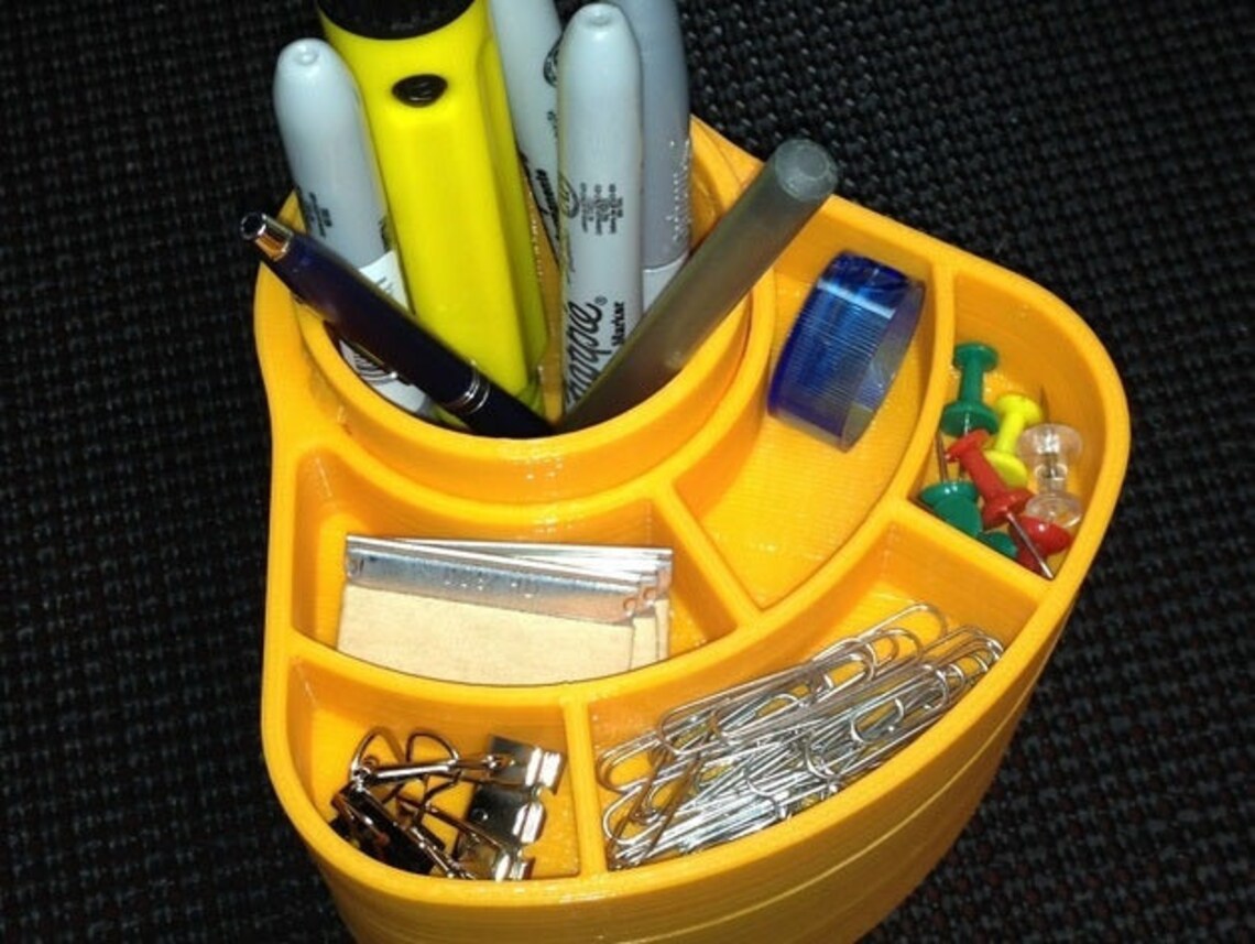 Rotating Desk Organizer / Stationary Organizer / Pencil Cup / Etsy