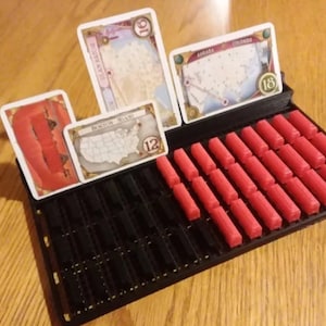 Ticket To Ride Player Tray / Game Organizer / Piece Holder / Train Holder / Card Tray