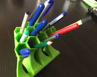 Porte-stylo en nid d’abeille / porte-crayon / organisateur de bureau / planificateur / cadeaux pour le bureau / cadeaux de bureau / cadeaux pour le travail / imprimé en 3D