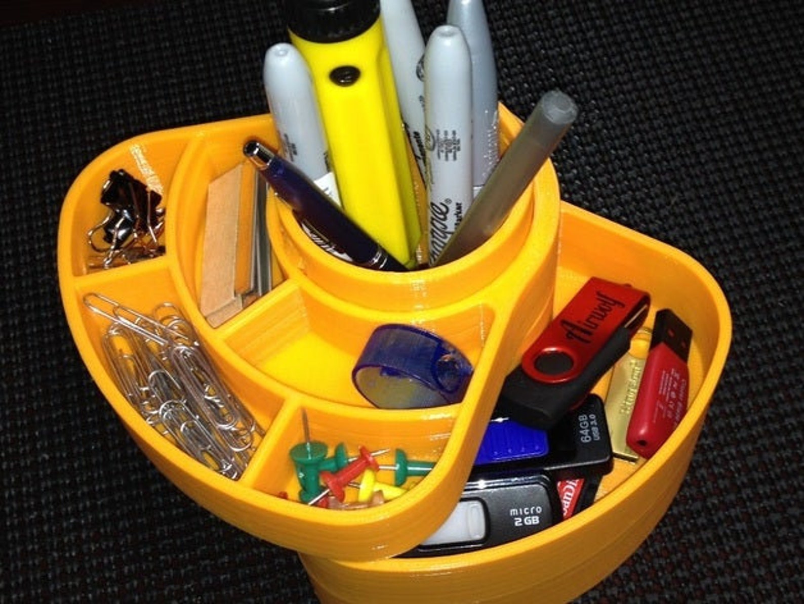 Rotating Desk Organizer / Stationary Organizer / Pencil Cup / Etsy