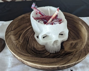 Tazón de caramelo de calavera realista / Decoración de calavera de Halloween