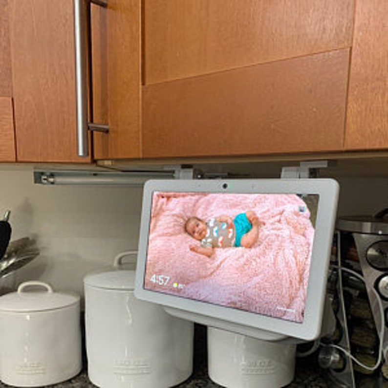 Google Home Hub gen1 Under Cabinet Hanger Bracket / 3d printed / Hub Max / nest hub / nest home image 1