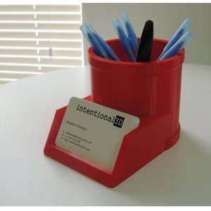 Business Card And Pen Holder / Desk Organizer / Pencil Cup / Display / Home Office / Organize / Desk / Home / Office / Gift