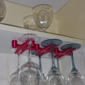 Hanging Wine Glass Holder / Wine Glass Hanger / Under Cabinet / 3D Printed