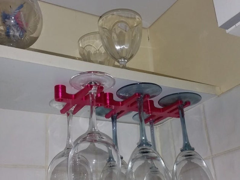 Hanging Wine Glass Holder Wine Glass Hanger Under Cabinet Etsy