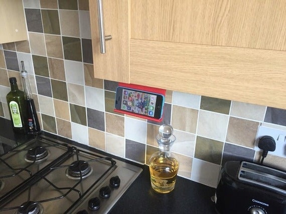 Kitchen Phone Holder horizontal / Under Cabinet Phone Mount