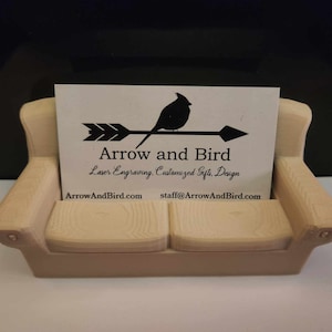 Exhibición de tarjetas de presentación de sofá