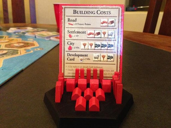 3D printed Settlers of Catan Piece holders Pick your custom colors 4-6 pieces 