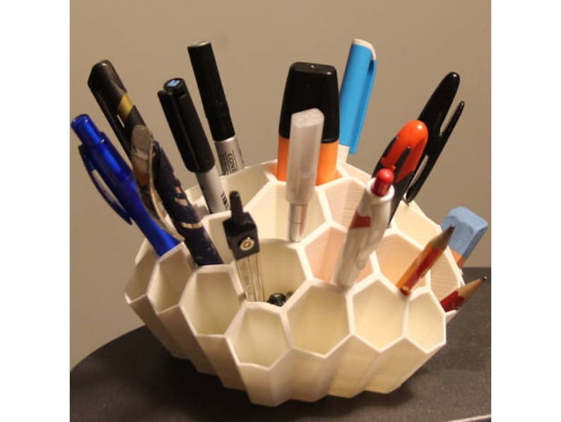 Honeycomb Desk Organizer Pen Holder Pencil Planner Bees 3d Printed