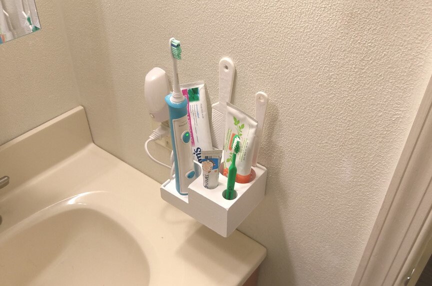 Wall Mount or Countertop Toothbrush / Toothpaste Holder for Philips ...