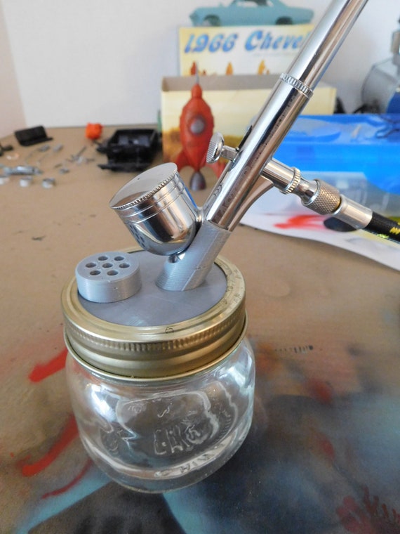 Airbrush Cleaning Pot Stand for Mason Jars / 3d Printed 