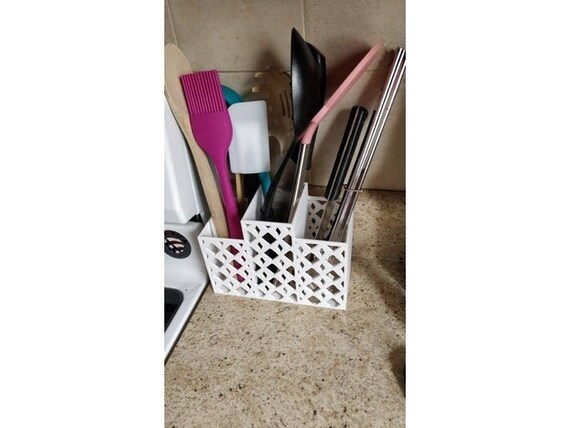 Silver Storage Basket/Holder for Kitchen Utensils and Office Supplies Silver Storage Basket/Holder for Kitchen Utensils and Office Supplies