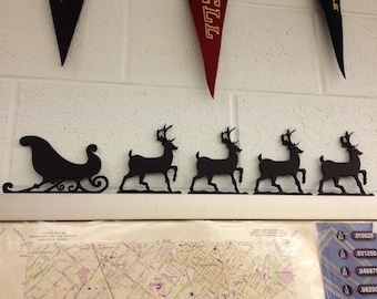 Santa Sleigh & Reindeer Christmas Decoration