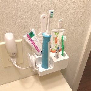 Wall Mount or Countertop Toothbrush / Toothpaste Holder for Philips Sonicare