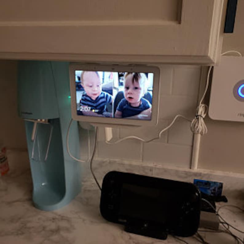 Google Home Hub gen1 Under Cabinet Hanger Bracket / 3d printed / Hub Max / nest hub / nest home image 3