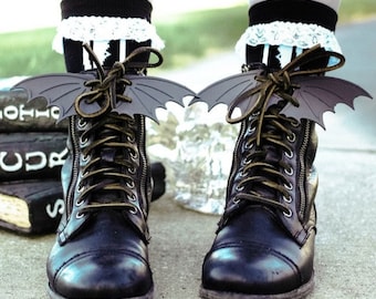 Lace Up Bat Wings / Boots / Punk / Fashion / Unique / Girl / Goth / Aesthetic / Cute / Wings