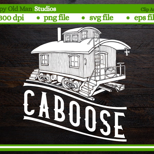 classic wooden caboose cut file | train clip art | svg file | png file | eps file | digital download