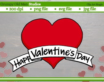 happy valentine's day with heart cut file | Happy Valentine's Day clip art | png file | svg file | jpg file | eps file | digital download