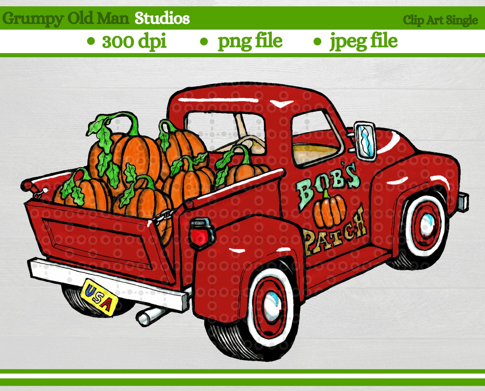 Pumpkin patch truck clip art pumpkin harvest png file Etsy