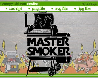 maestro fumatore SVG / clip art fumatore / clipart grigliate / barbecue / fumatore griglia / file png / file SVG / file eps / download digitale