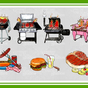 bbq clip art hand drawn clipart for digital download image 2