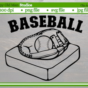 Baseball in Handschuh geschnitten Datei | Baseballausrüstung | Baseball-Basis | svg-Datei | png-Datei | eps-Datei | digitaler Download