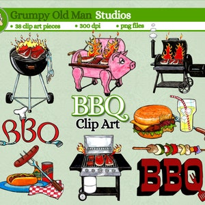 bbq clip art hand drawn clipart for digital download image 1