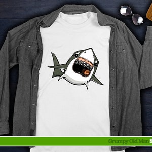 cartone animato grande squalo bianco clip art / creatura marina / animale oceanico / file svg / file png / file eps / download digitale immagine 2