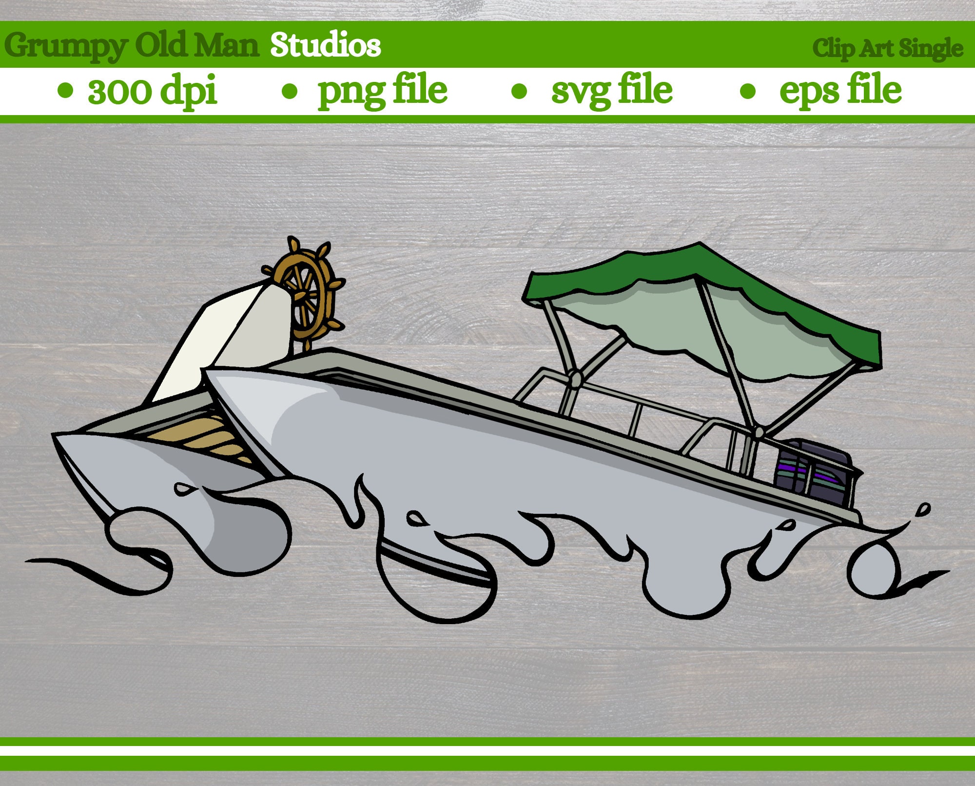 Pontoon Boat With Waves Clip Art Lake Boat Svg File Png Etsy Singapore