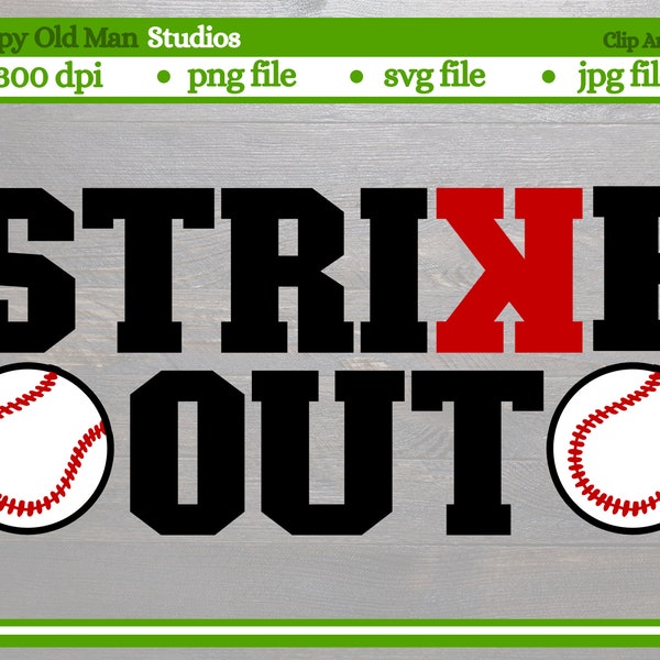 baseball strike out cut file | backwards K | svg file | png file | eps file | digital download