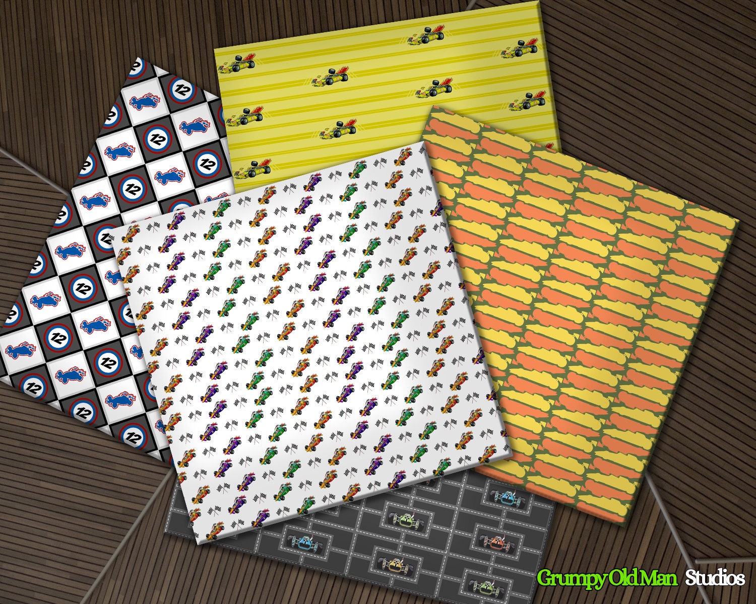 Race Car Digital Paper - Hand Drawn Patterns for Digital Download - Etsy